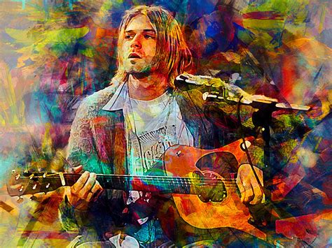 Offio kurt cobain poster decorative painting canvas wall art living room posters bedroom painting 12x18inch(30x45cm). Kurt Cobain. Nirvana. Digital Art by Lilia Kosvintseva