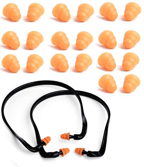2pcs Pairs Banded Silicone Ear Plugs And 10 Pairs Silicone Replacement