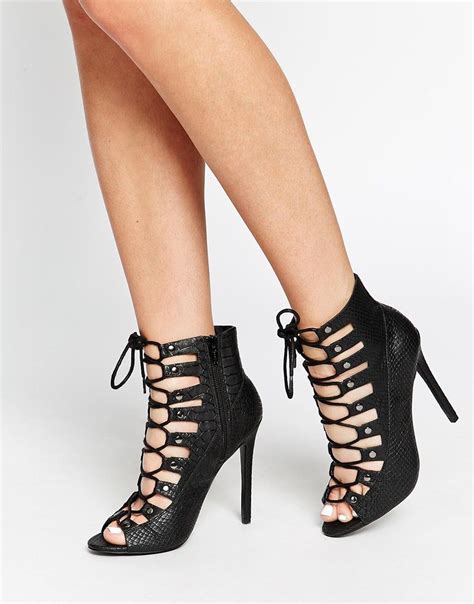 asos ellery mae lace up ankle boots at shoes women heels heels lace up ankle boots