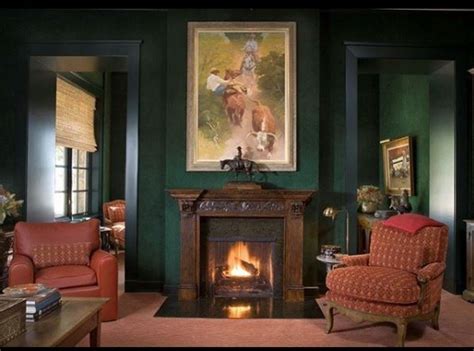 We Always Love The Richness Of A Classic Green Den Or Library These