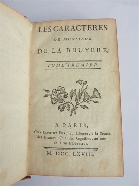 Jean De La Bruyère Les Caractères De Monsieur De La Catawiki