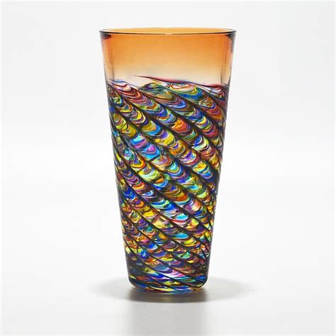 Optic Rib Cone Vase By Michael Trimpol And Monique Lajeunesse Art Glass Vase Artful Home