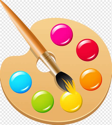 Paint Palette And Paint Brush Art Pigment Color Ink Brush Paint Brush