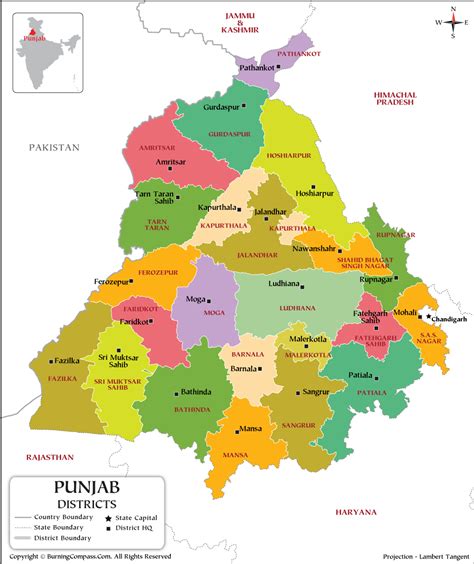 Punjab District Map Punjab Political Map