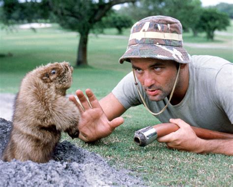 Caddyshack Bill Murray Classic With Hose Looking At Gopher In Hole