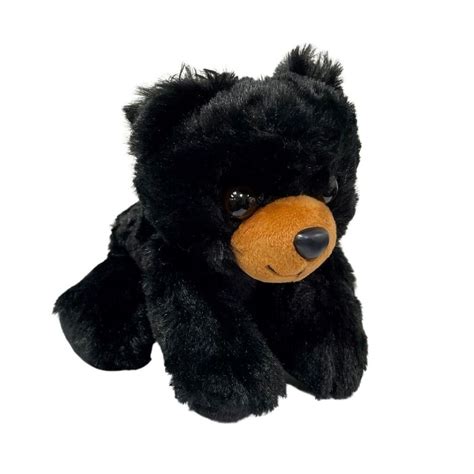 Hugems Black Bear Plush Stuffed Toy 717cm Wild Republic New