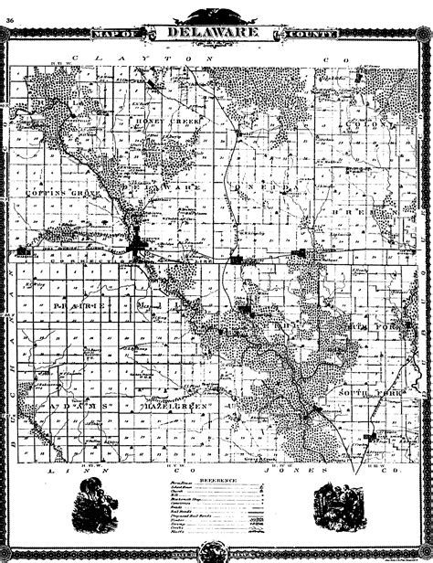 1875 Delaware County Map Iowa