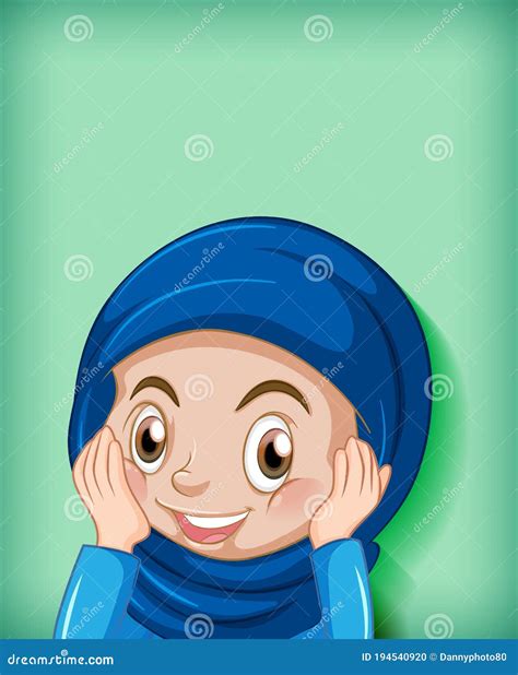 Happy Muslim Girl Cartoon