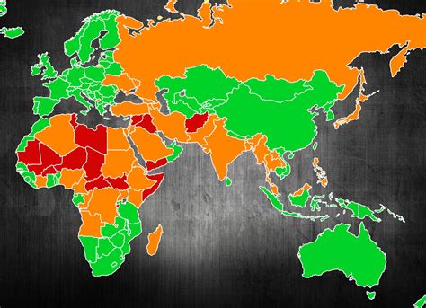 This Map Shows The Most Dangerous Countries In The World For Tourists