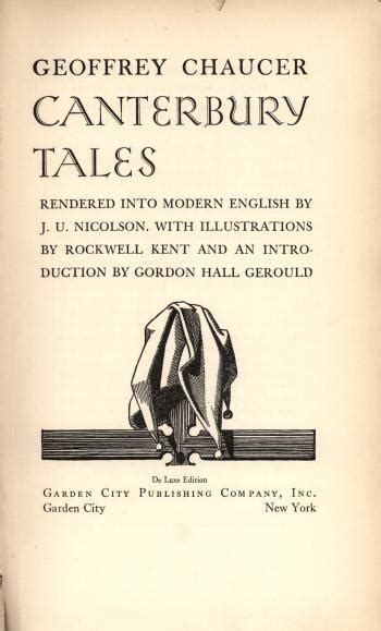 Canterbury Tales Rendered Into Modern English The Robbins Library