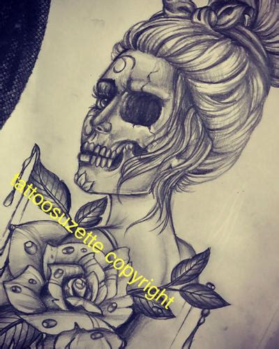 Santa Muerte Skull Tattoo Design By Tattoosuzette On Deviantart