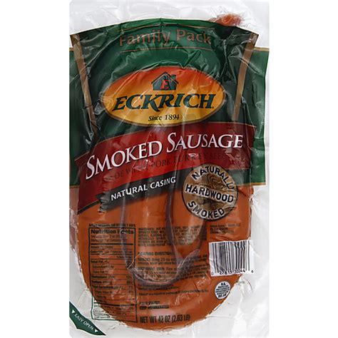 Eckrich Smoked Sausage 42 Oz Pack Pork Carlie Cs