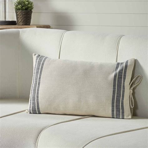 Piper Classics Market Place Ticking Stripe Filled Pillow With Grain