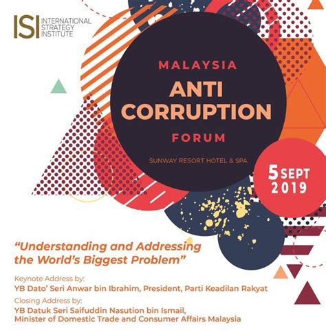 Advise the macc on any aspect of the corruption problem in malaysia advise the macc on. Malaysia Anti Corruption Forum - International Strategy ...