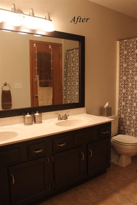 A simple way to transform the space is to paint the vanity. Honey Colored Cabinets In Bathroom - Bathroom Design Ideas