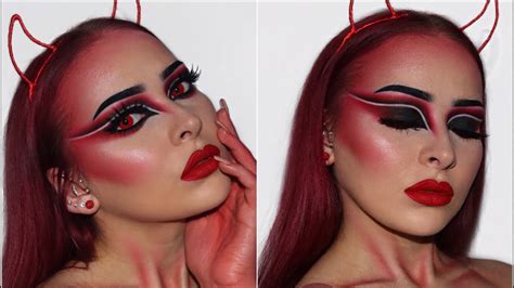 Glamorous Red Devil Halloween Makeup Tutorial 2018 Youtube