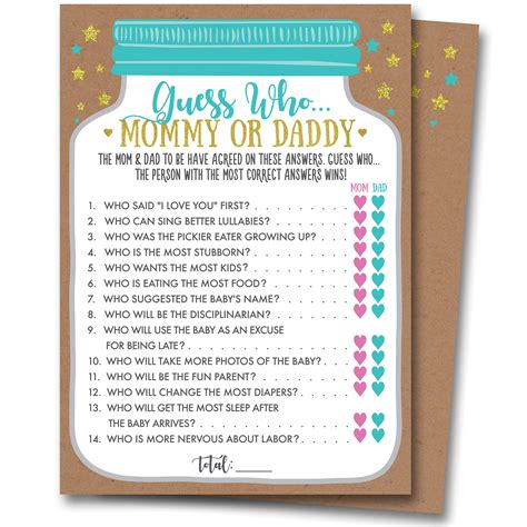 Buy Neatz Baby Shower Mommy Or Daddy Guess Who Game Cards Gender