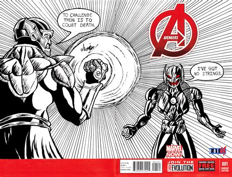 Avengers Marvel Now Issue 1 Blank Varient Penciled And Inked By Me