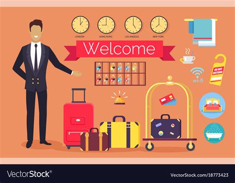 Welcome Hotel Services Royalty Free Vector Image