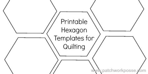 Printable Hexagon Template For Quilting Patchwork Posse