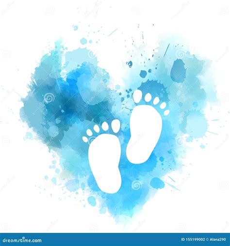 Blue Baby Footprints Stock Illustrations 555 Blue Baby Footprints