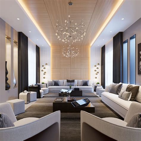 Modern Villa On Behance Luxury Living Room Design Drawing Room