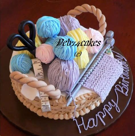 4.5cm cardboard circle to firm up the base. Knitting Basket Cake 1 | Knitting cake, Sewing cake ...