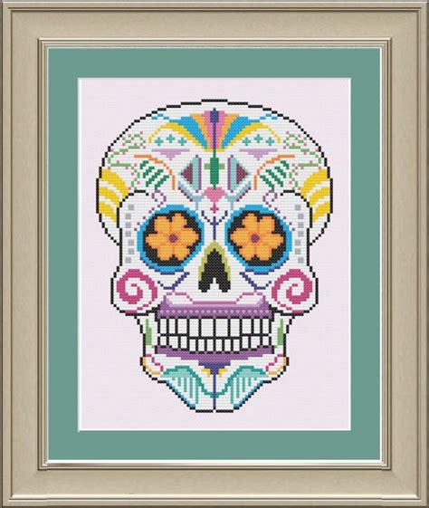 Throw it over a sofa or a chair for a fun, colorful accent. Sugar skull: cool cross-stitch pattern