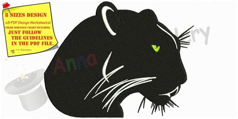 Black Panther Machine Embroiderywild Animals Design Machine
