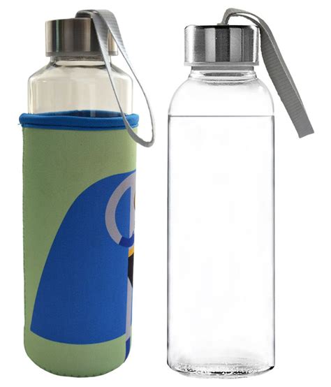 Finearts Heat Resist Glass Water Bottle With Cover Set Of 2 Buy Online At Best Price In India