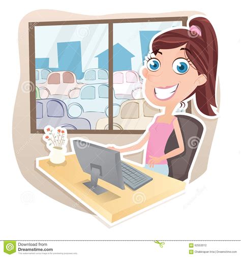 Work At Home Stock Vector Illustration Of Freedom Female