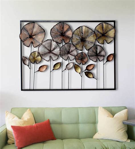 Buy Wrought Iron Framed Leaf Wall Art In Multicolor By Craftter Online