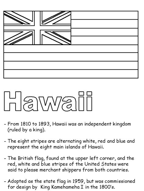 All hawaii coloring sheets and pictures are absolutely free and can be linked directly our hawaii coloring pages in this category are 100% free to print, and we'll never charge you for using, downloading, sending, or sharing them. Hawaii State Flag | Hawaii state flag, Preschool ...