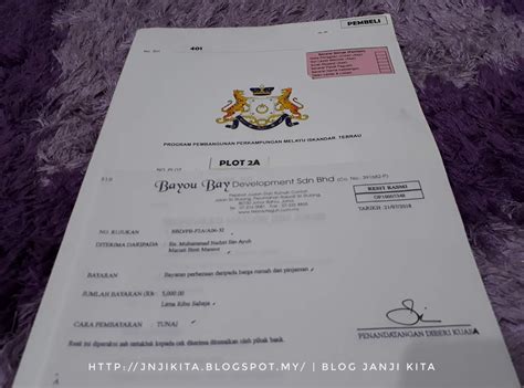Memiliki simpanan akaun kedua kwsp. Progress Rumah Flat 4 - Duit Muka - .: Janji Kita