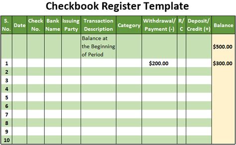 How To Use Check Register Template Excel