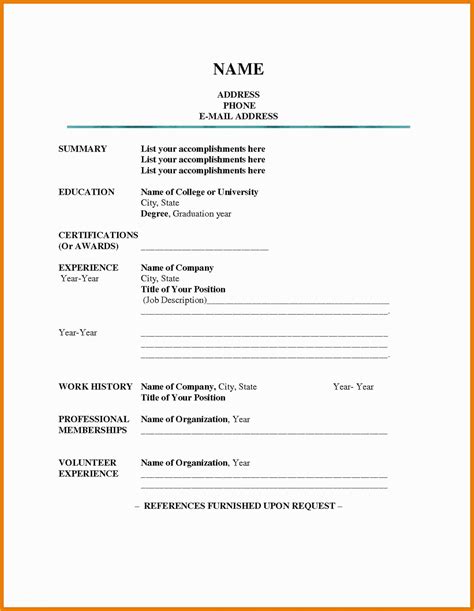 Free Printable Fill In The Blank Resume Templates Of Free Printable Vrogue