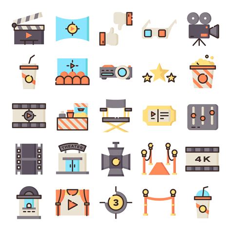 Cinema Icons Pack 465795 Vector Art At Vecteezy