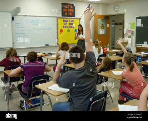 Middle School Math Classroom Stock Photo 61715135 Alamy