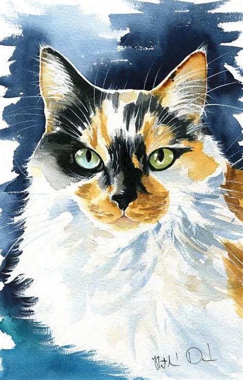 Maggie Calico Cat Portrait By Dora Hathazi Mendes Cat Painting Cat