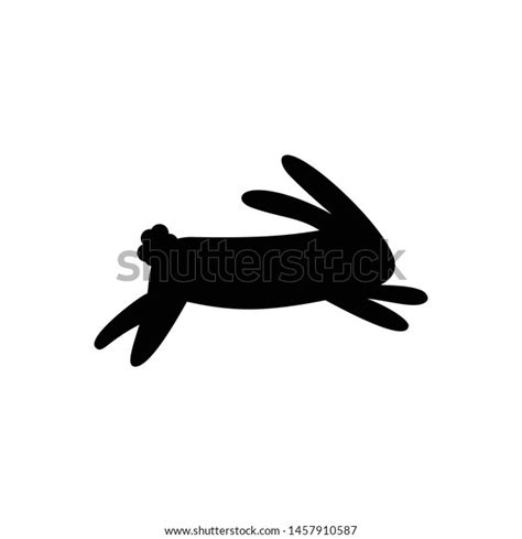 Vector Illustration Leaping Rabbit Silhouette Stock Vector Royalty