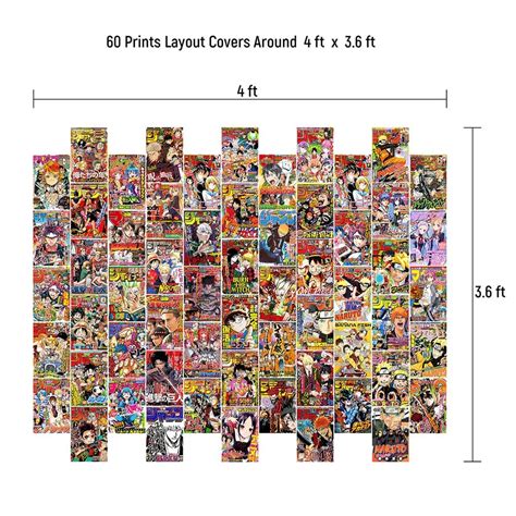 60pcs Anime Room Decor Anime Poster Manga Wall Anime Magazine Covers