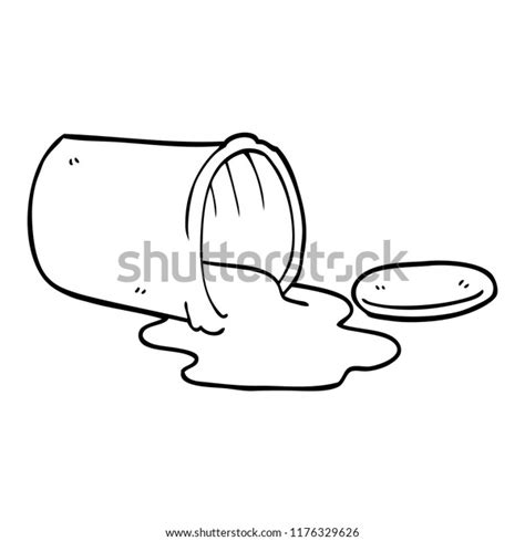 Line Drawing Cartoon Spilt Paint Stock Vector Royalty Free 1176329626