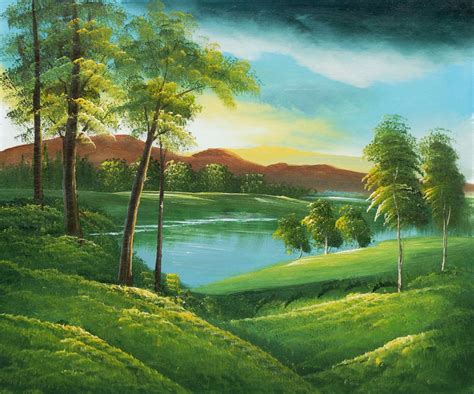Decorative Art Oil Paint Painting By Hand Landscape Wall