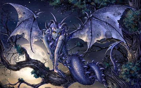 P Free Download Sexy Dragon Pretty Fantasy Purple Serpent Dragon Woman HD Wallpaper