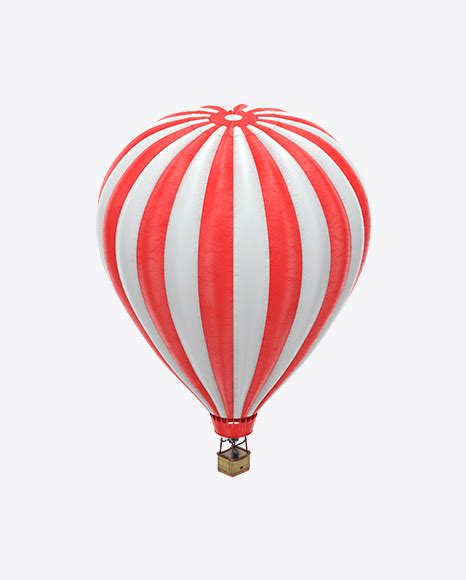 Download Red Striped Hot Air Balloon Transparent Png On Yellow Images