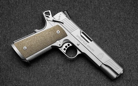 Springfield 1911 Trp Stainless Steel 45acp Full Hd Wallpaper And