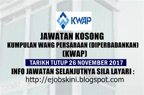 Jawatan Kosong Kumpulan Wang Persaraan (Diperbadankan) - 26 November 2017
