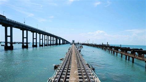 Stunning New Pamban Bridge Indias First Vertical Lift Sea Bridge In Pics