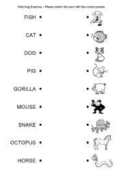 english teaching worksheets  animals