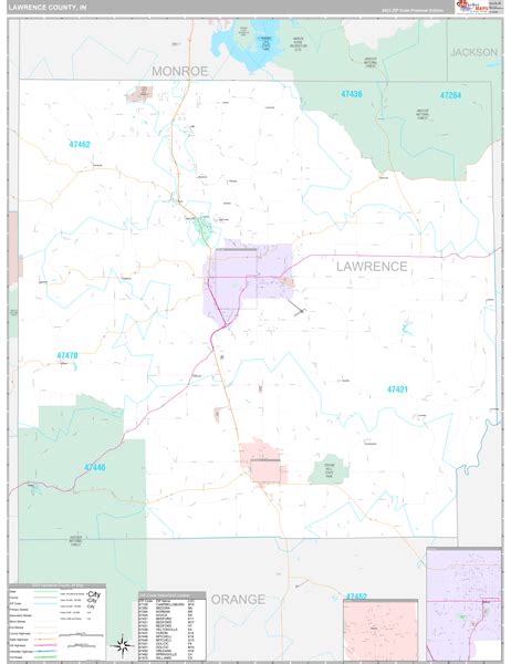 Lawrence County In Wall Map Premium Style By Marketmaps Mapsales